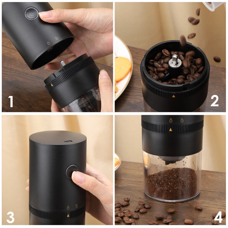 Electric Coffee Grinder Portable Black