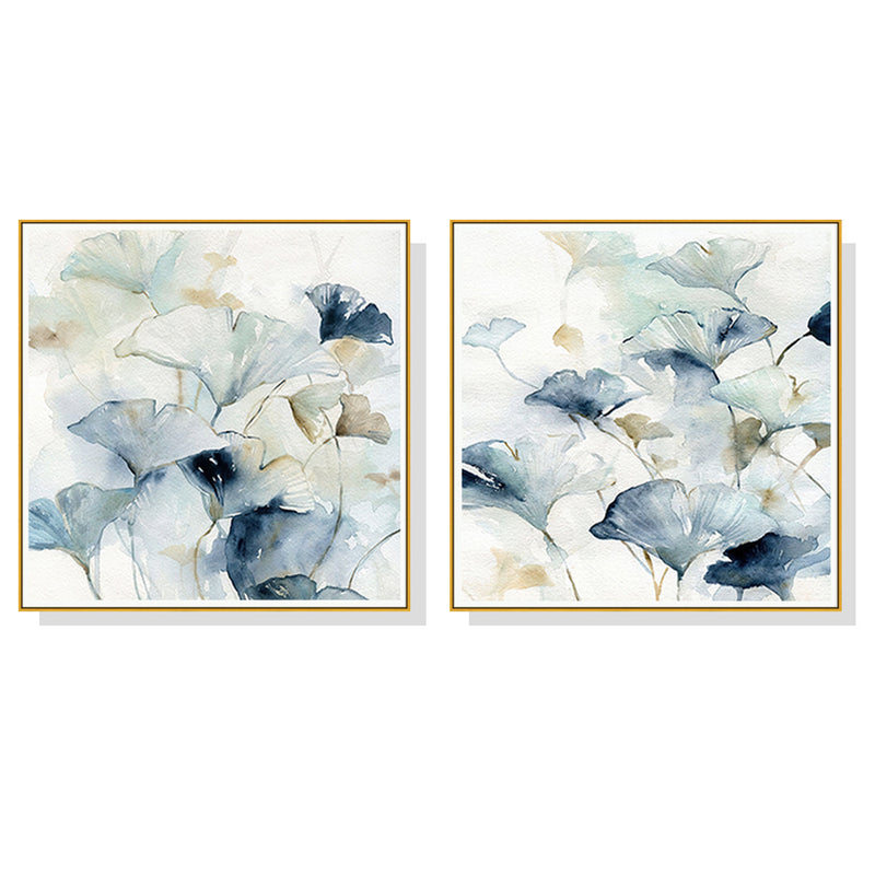 50cmx50cm Gingko Leaves By Carol Robinson 2 Sets Gold Frame Canvas Wall Art