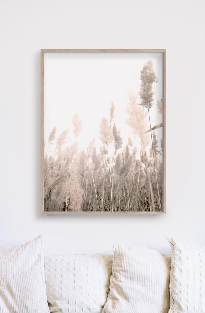 60cmx90cm Pampas Grass 2 Sets Wood Frame Canvas Wall Art