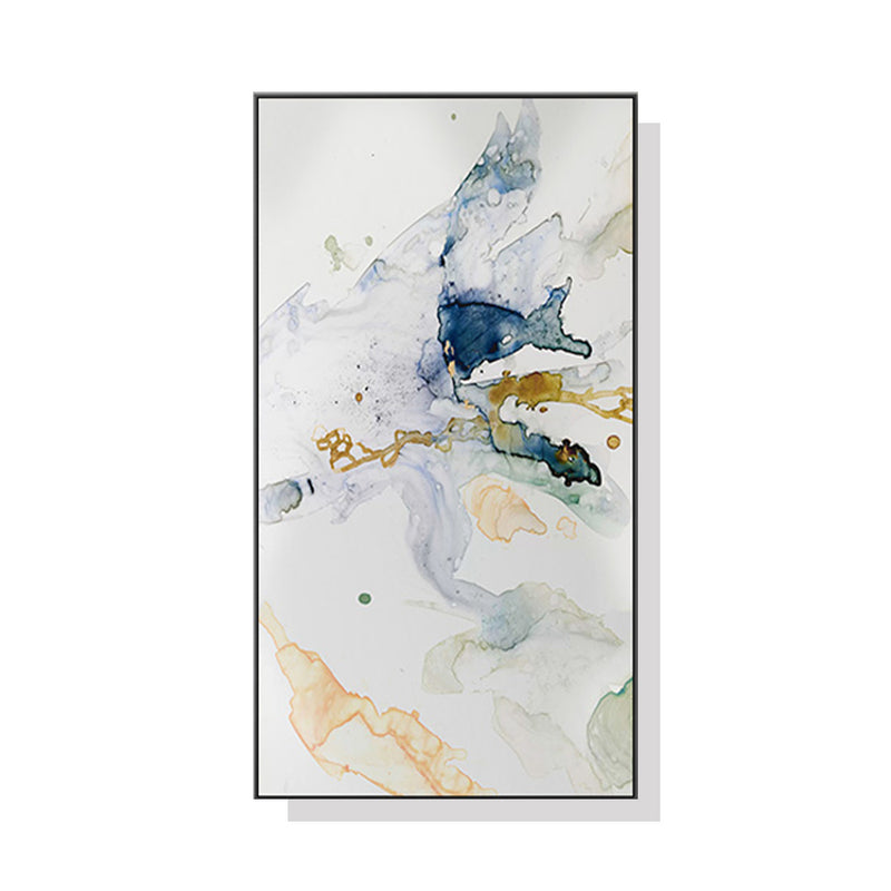 50cmx100cm Abstract Watercolour Style Black Frame Canvas Wall Art