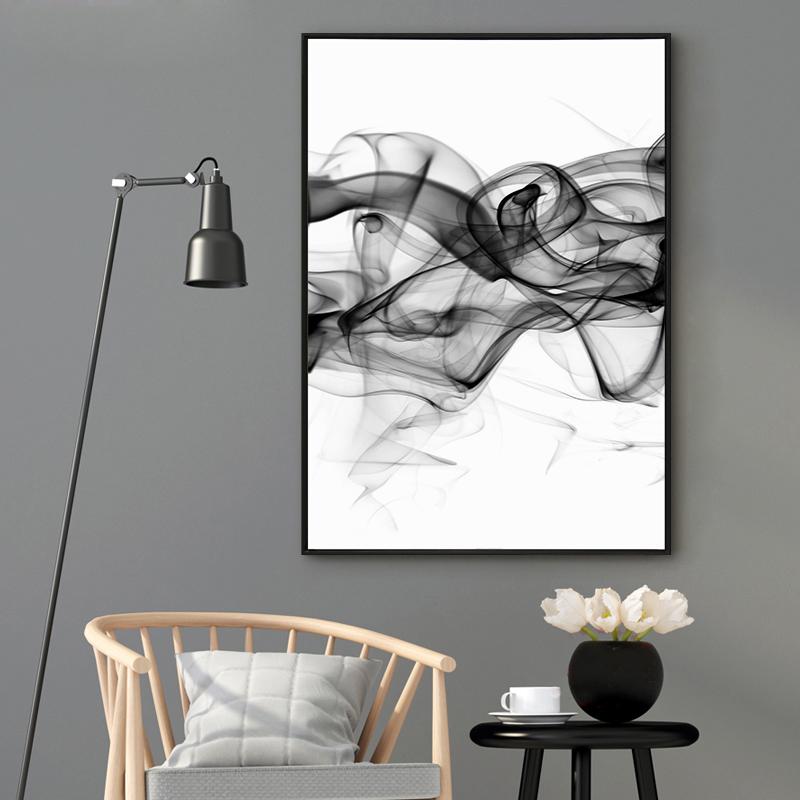 Wall Art 80cmx120cm Stylish Abstract Black 2 Sets Black Frame Canvas