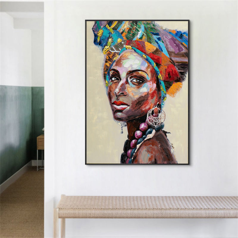 60cmx90cm African women 2 Sets Black Frame Canvas Wall Art