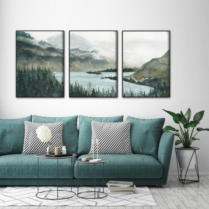 40cmx60cm Landscape 3 Sets Black Frame Canvas Wall Art