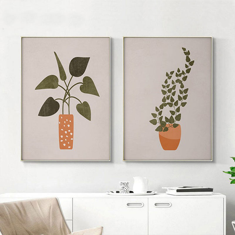 60cmx90cm Boho Botanical Art 2 Sets Gold Frame Canvas Wall Art