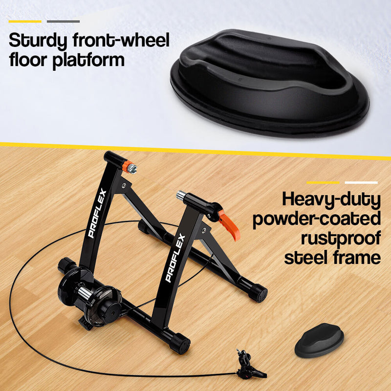 PROFLEX Indoor Bicycle Trainer - Bike Cycling Stationary Magnetic Stand Training