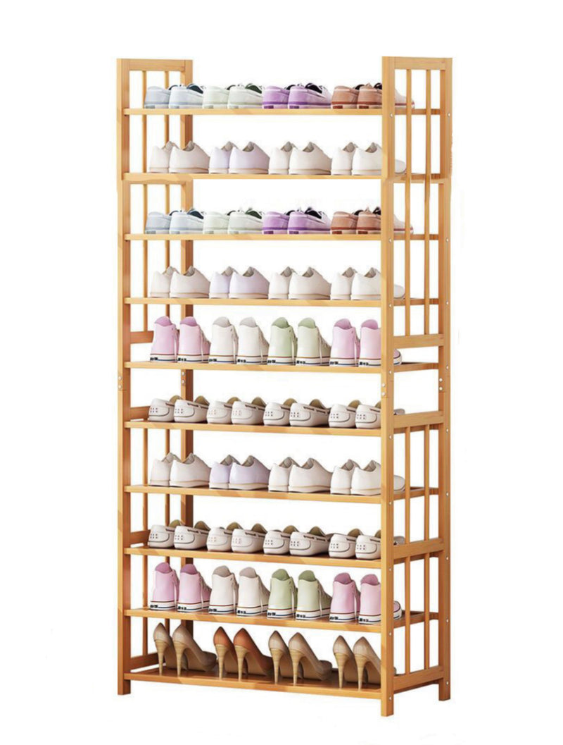 Ekkio 10-Tiers Bamboo Shoe Rack EK-BSR-100-XZ