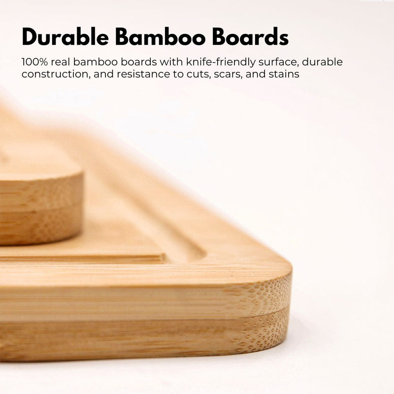 GOMINIMO 3 Pieces Bamboo Chopping Board with Stand (3 sizes) GO-CCB-102-YT