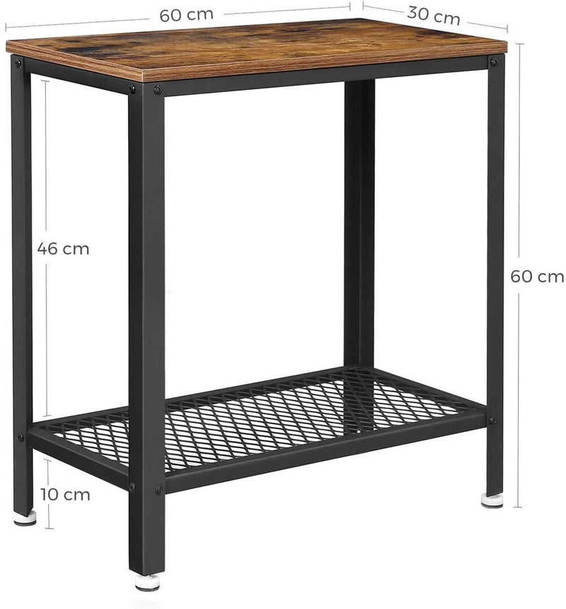 VASAGLE Industrial Side Table Rustic Brown LET31BX