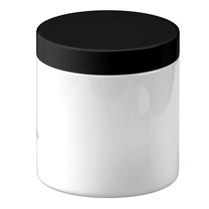 5x 250g Plastic Cosmetic Jar + Lids - Empty White Cream Container