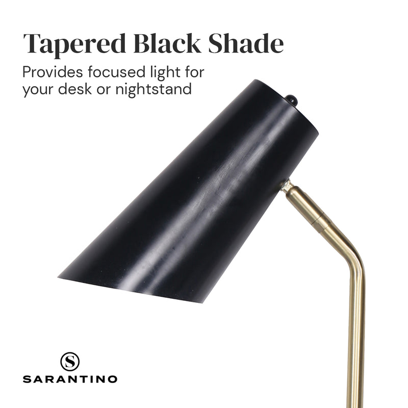 Sarantino Electric Reading Light Table Lamp Brass Finish - Black