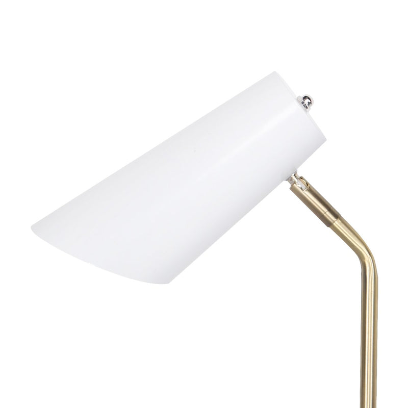 Sarantino Electric Reading Light Table Lamp Brass Finish - White