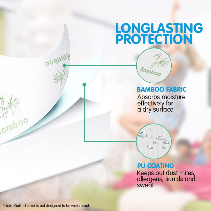 Laura Hill Bamboo Mattress Protector- Double