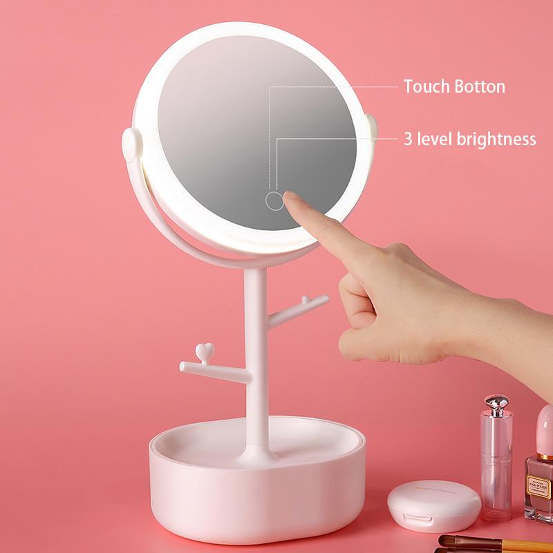 Ecoco Smart LED Light Cosmetic Makeup Mirror USB Touch Screen Home Desk Vanity 360Â° White