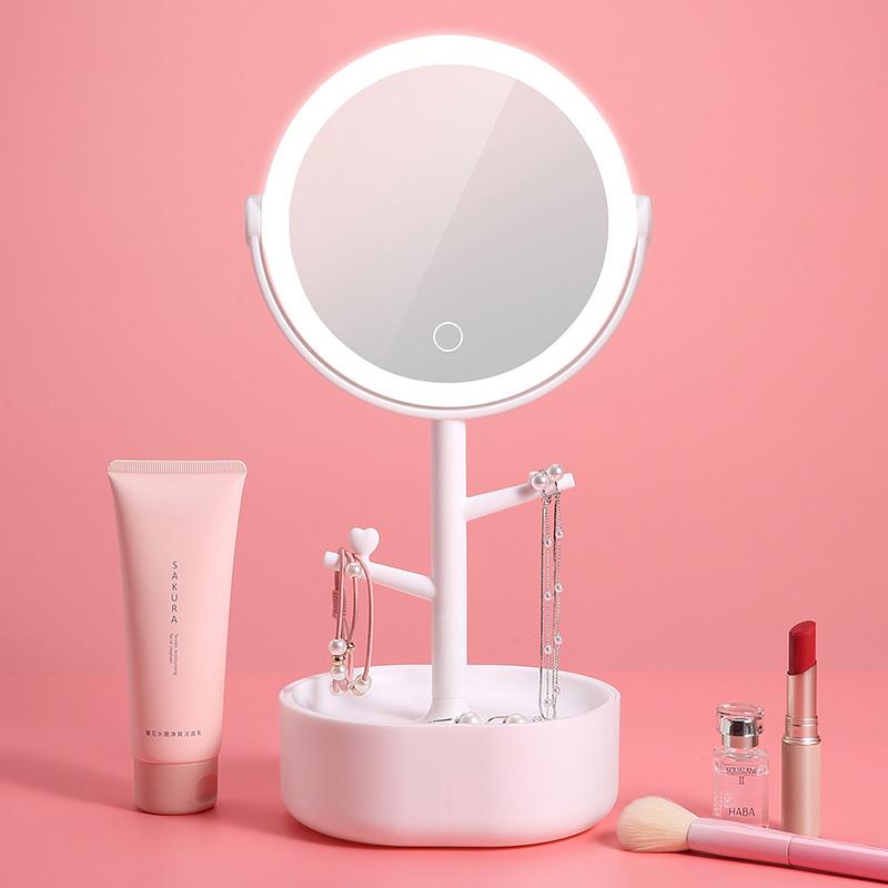 Ecoco Smart LED Light Cosmetic Makeup Mirror USB Touch Screen Home Desk Vanity 360Â° White