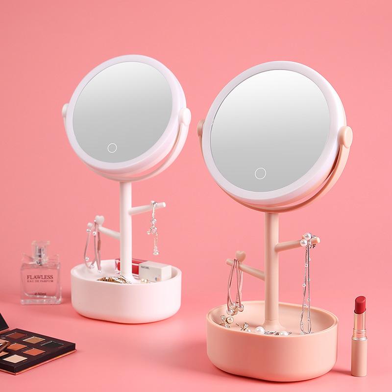 Ecoco Smart LED Light Cosmetic Makeup Mirror USB Touch Screen Home Desk Vanity 360Â° White