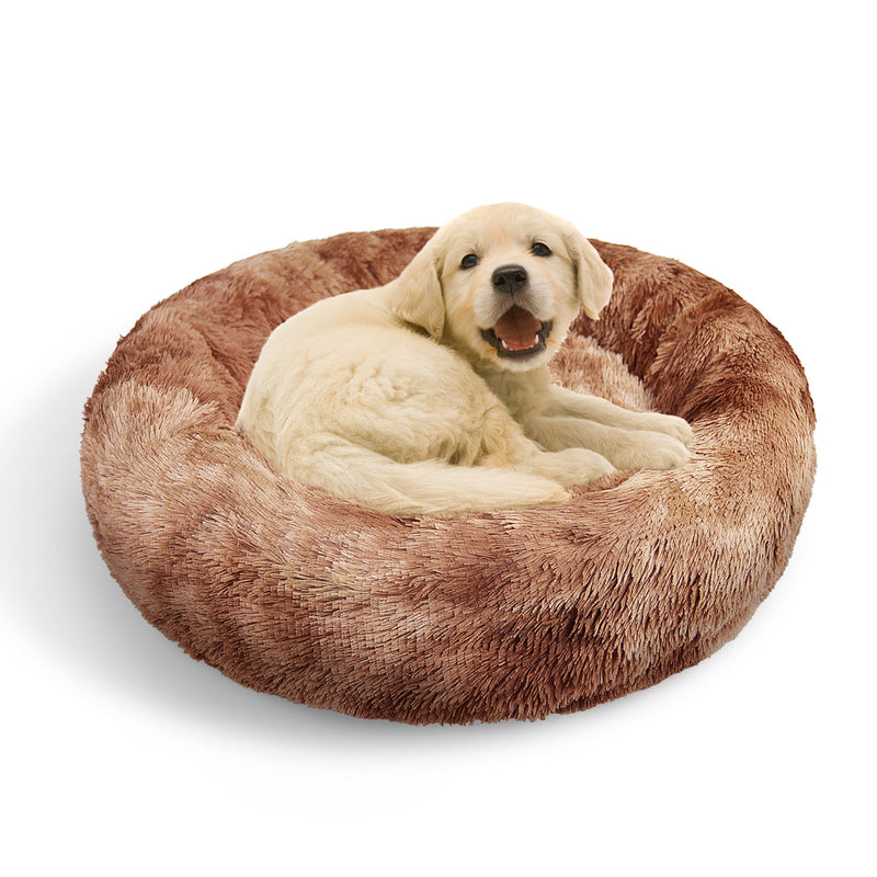 Pawfriends Dog Cat Pet Calming Bed Warm Soft Plush Round Nest Comfy Sleeping Kennel Cave AU