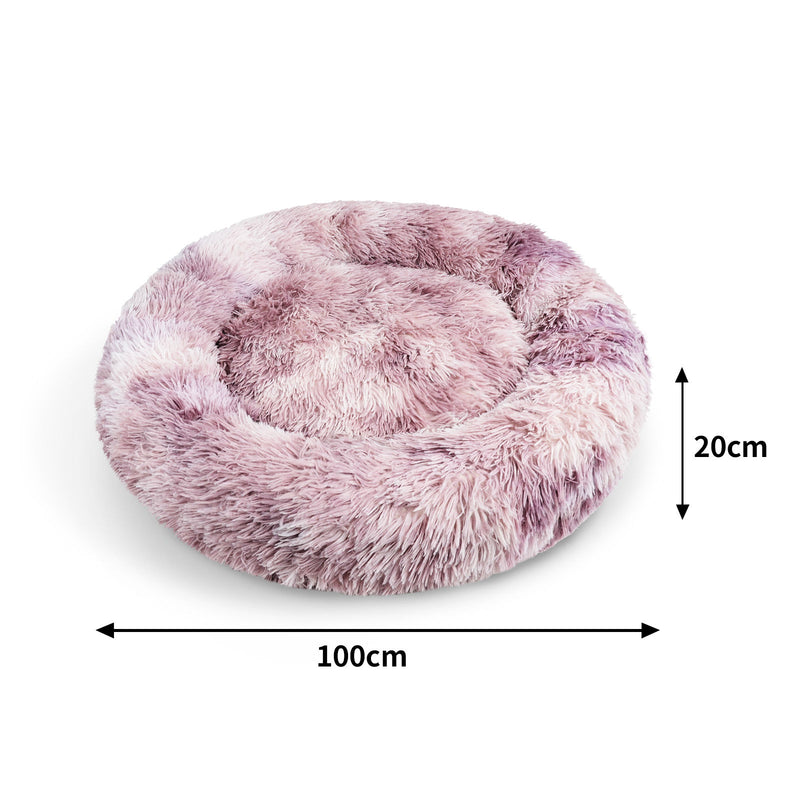 Pawfriends Cat Dog Pet Calming Bed Warm Soft Plush Round Nest Comfy Sleeping Kennel Cave AU