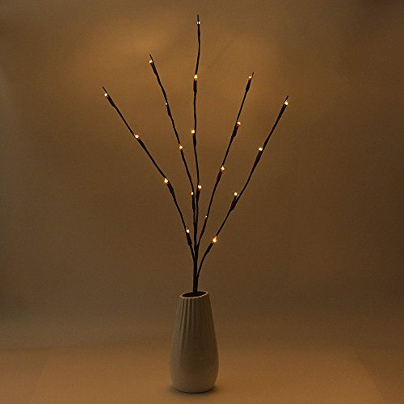 5 Sets of LED Light Bunch Stem - Warm White BATTERY fairy lights - 50cm high 20 bulbs/petals