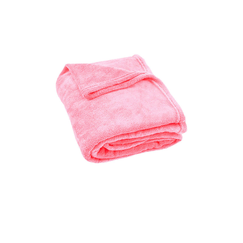 Light Weight Coral Fleece Throw Rug 150x200 cm Fusion Pink