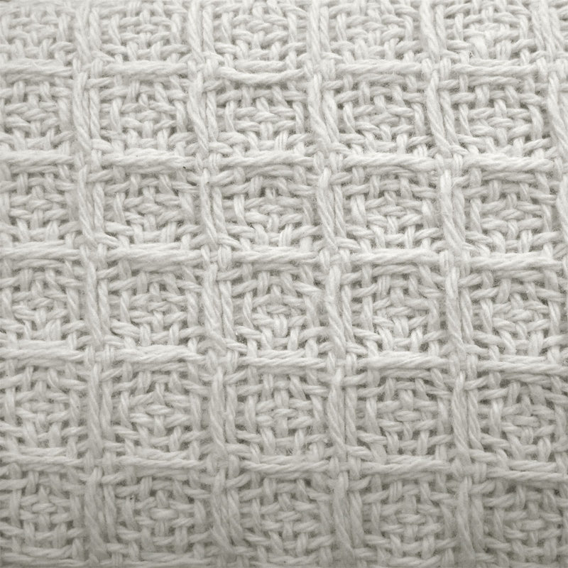 Cotton Waffle Blanket White Queen