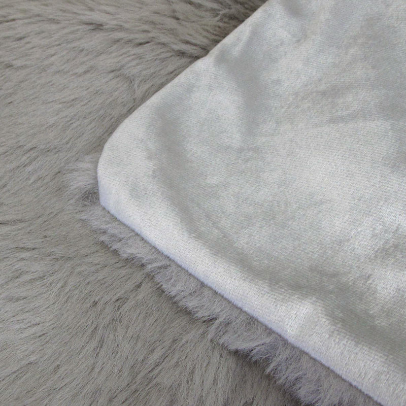 Tuscany Luxury Faux Sheep Wool Fur Throw Rug Grey