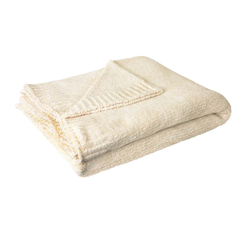 J Elliot Home Leslie Chenille Throw 130 x 160 cm Ivory