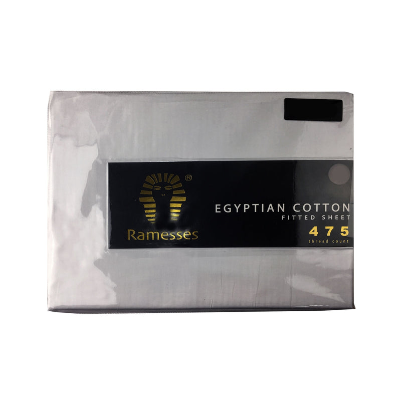 Ramesses 475TC Egyptian Cotton Fitted Sheet Queen Silver