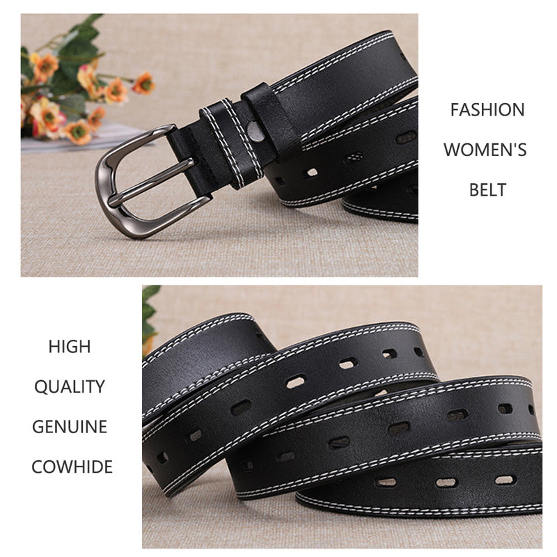 Classic Leather Belts for Women, Joyreap Genuine Leather Womens Belts Alloy Pin Buckle (Brown)