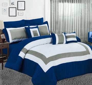 10 piece comforter and sheets set queen navy