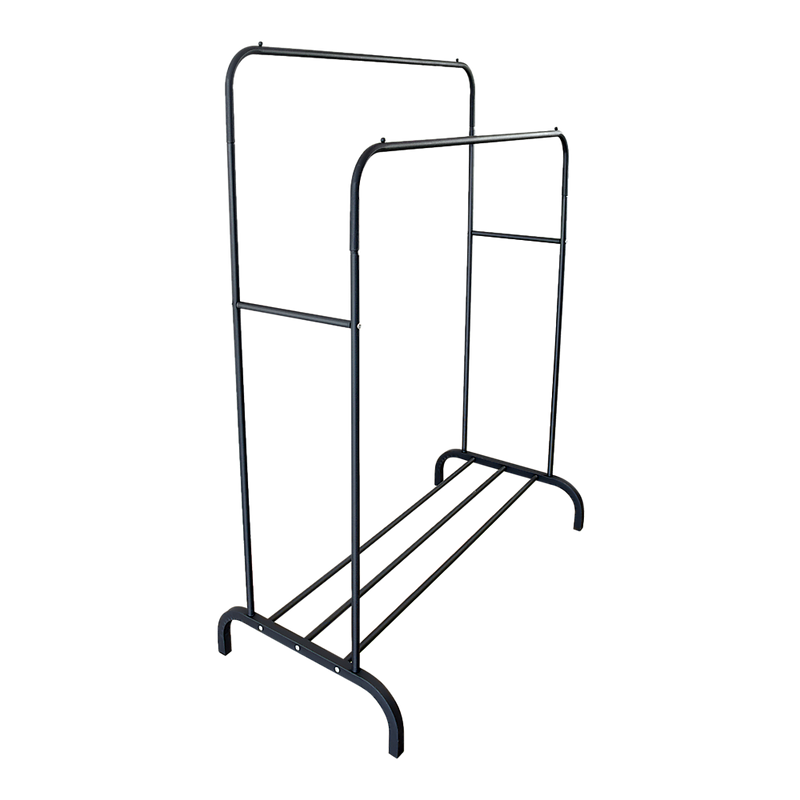 Heavy Metal Double Clothes Rail Hanging Rack Garment Display Stand Storage Shelf