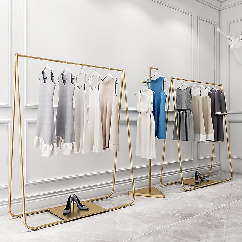 Gold Clothing Retail Shop Commercial Garment Display Rack