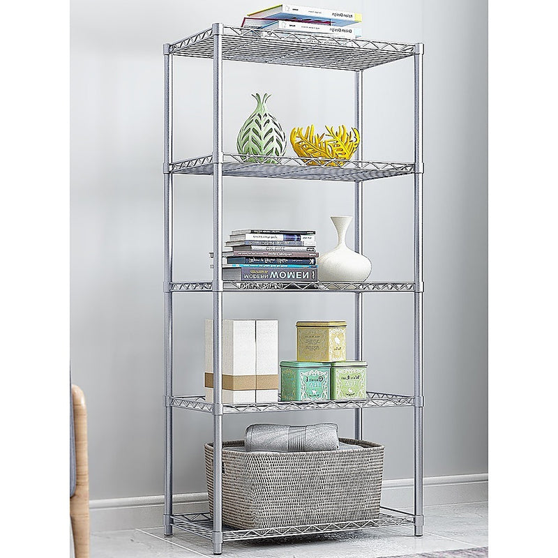 5 Tier Silver Metal Storage Rack Shelving Wire Shelf