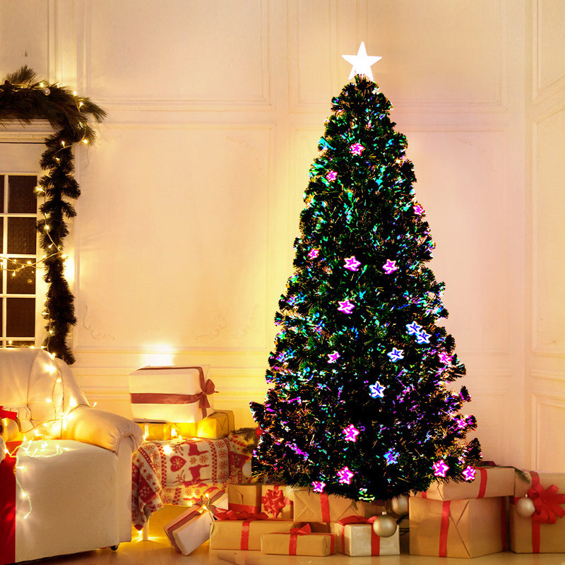 Jingle Jollys Christmas Tree 1.8M LED Xmas trees with Lights Multi Colour