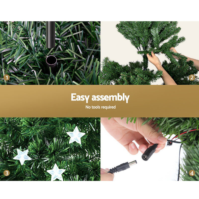 Jingle Jollys Christmas Tree 2.1M LED Xmas trees with Lights Multi Colour