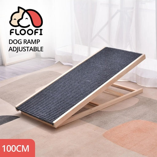 FLOOFI Wooden Adjustable Pet Ramp 100 x 45 cm