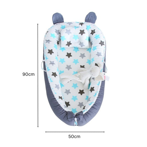 GOMINIMO Portable Baby Lounger & Baby Nest with Pillow (Stars)