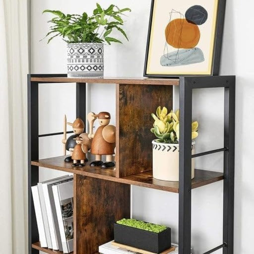 VASAGLE Bookshelf Rustic Brown and Black LBC12BXV1