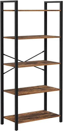 VASAGLE 5 Tier Bookshelf Standing Display Storage Rack Rustic Brown