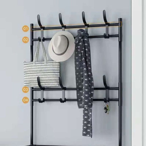 GOMINIMO Clothes Rack with Shoe Rack Shelves (Black)