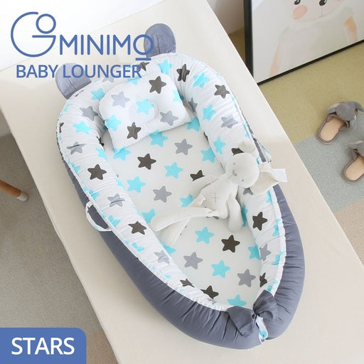 GOMINIMO Portable Baby Lounger & Baby Nest with Pillow (Stars)