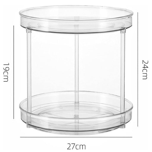 GOMINIMO 2 Tier Turntable Cabinet Organizer (Transparent)