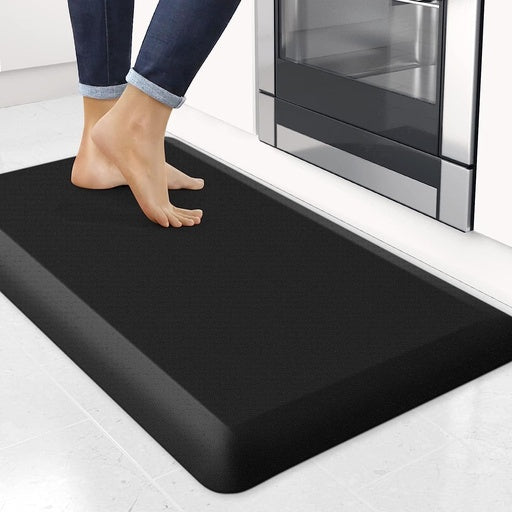 GOMINIMO 1 Pcs Anti Fatigue Floor Mat Easy to Clean, Slip-Resistant, Waterproof, Comfortable Foam, High-Quality PVC Black