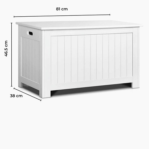 GOMINIMO Kids Toy Storage Box with Lid and Air Gap Handle (White)