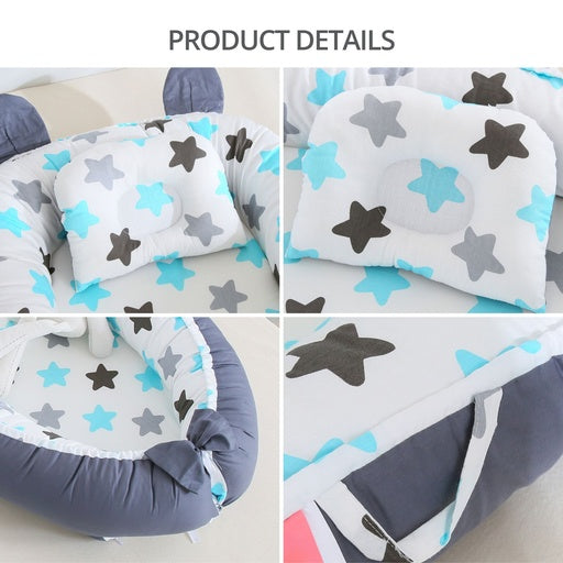 GOMINIMO Portable Baby Lounger & Baby Nest with Pillow (Stars)