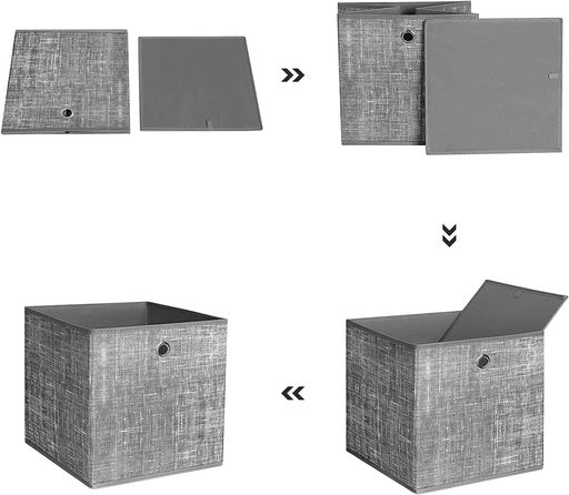 SONGMICS Storage Boxes 6 packs Non-Woven Fabric Grey