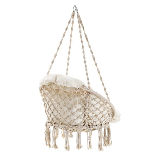 SONGMICS Hammock Hanging Chair with Cushion Cloud White