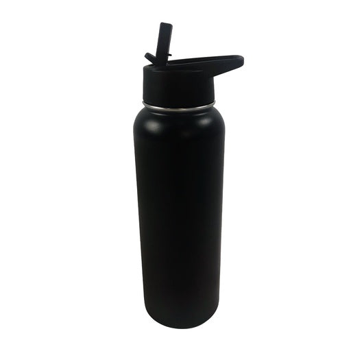 VERPEAK 40oz Vacuum Insulated Water Bottle 3 Lids with Straw (Black) VP-IWB-100-HL