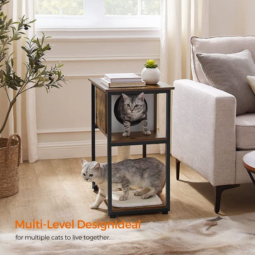 FEANDREA Cat Tree and End Table Rustic Brown PCT111H01