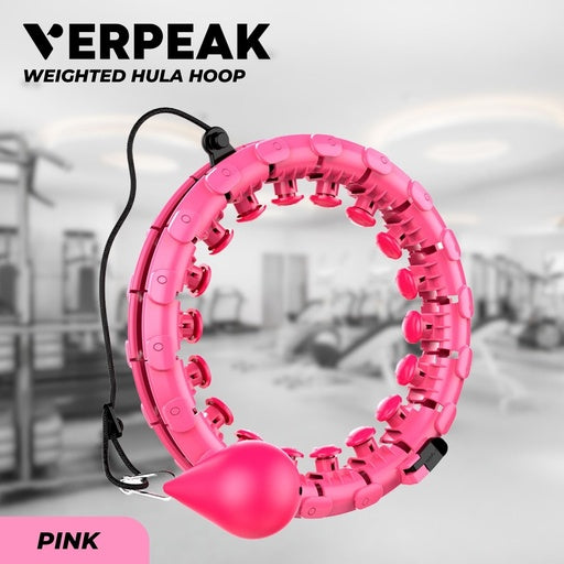 VERPEAK Weighted Hula Hoop with 26 Detachable Knots (Pink)