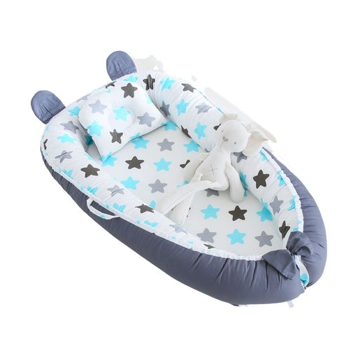 GOMINIMO Portable Baby Lounger & Baby Nest with Pillow (Stars)